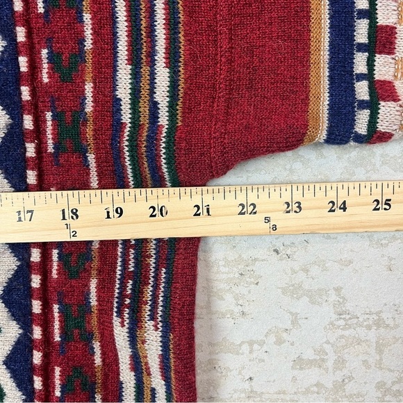 Vintage Mens 3D Knit Sweater Wool Size 54 Made in Italy Patchwork - Picture 14 of 16